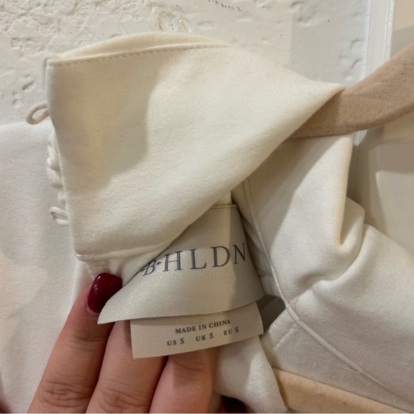 New Anthropologie BHLDN Kaia Long-Sleeve Cutout Tie-Neck Mini Dress - Picture 6 of 6